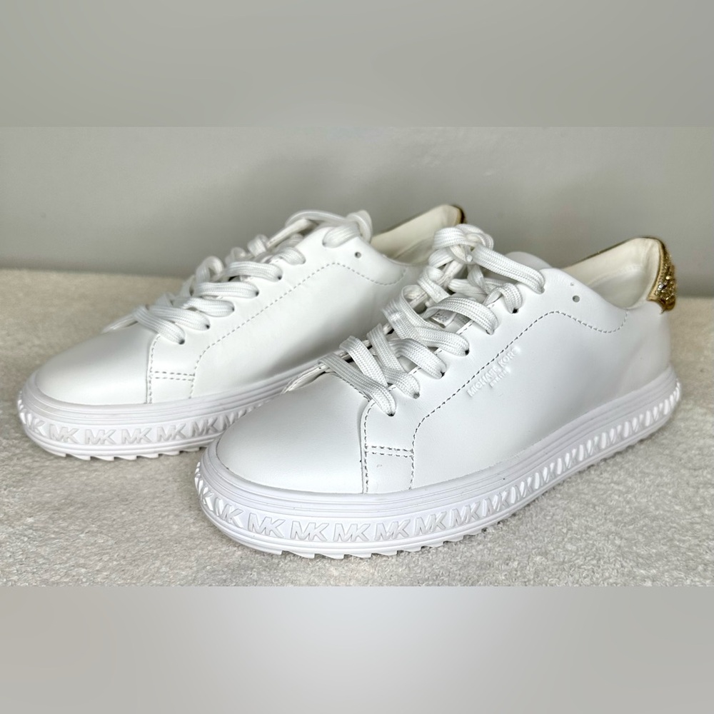 Michael Kors Women’s Grove Embellished Leather Sneaker - Size 6.5 - Picture 8 of 10